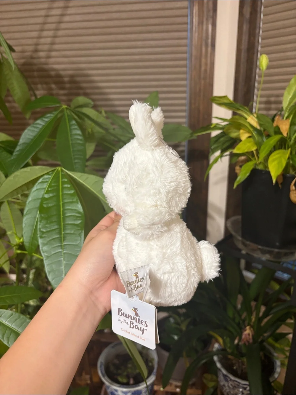 Plush White Bunny with Orange Carrot Small Pet Toy